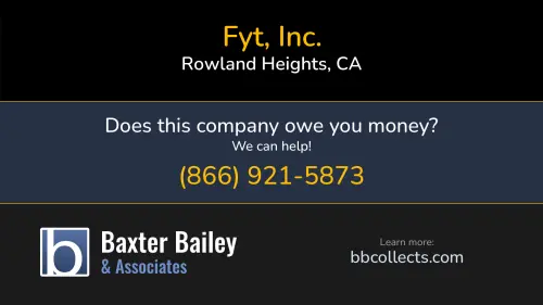 Fyt, Inc. 17588 E Rowland Street, Suite #A218 Rowland Heights, CA 1 (626) 839-2198