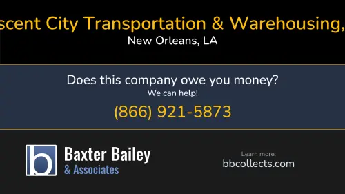 Crescent City Transportation & Warehousing, Inc. www.crescentcitytrans.com 12170 Gentilly Rd, Section 98 New Orleans, LA DOT:926585 MC:399454 1 (504) 248-2789